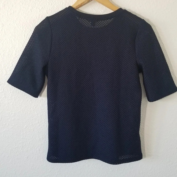 ANN TAYLOR Knit Short Sleeve Top Navy Blue Size XS - Picture 3 of 9